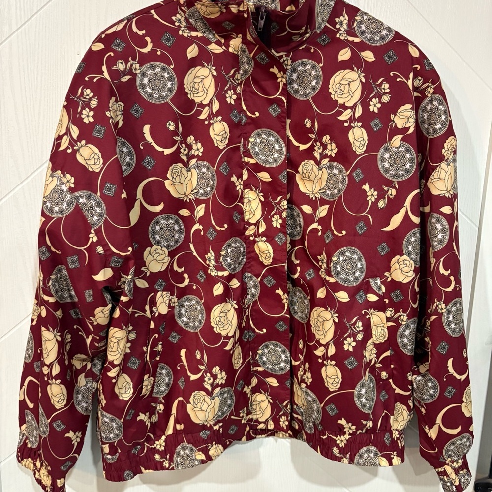 Floral Burgundy‎  Vintage Jacket